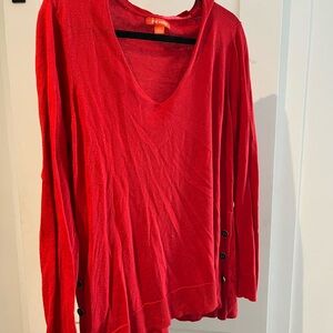 Joe Fresh Scarlet Long Sleeve Top with Button Accents